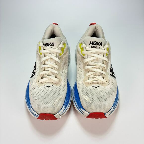 Hoka One One Bondi 8 White Blue Running Shoes Sneakers 1123202 BVR Men’s Size 7D main image 5